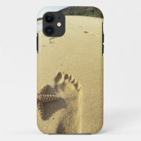 USA, Hawaii, Maui, Makena Beach, Footprint and
