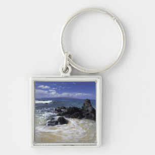 USA, Hawaii, Maui, Maui, Makena Beach, Surf on Keychain