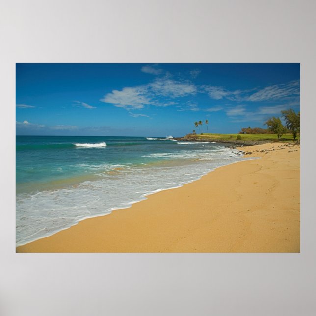 USA, Hawaii, Molokai Island, Three Mile Beach Poster (Front)