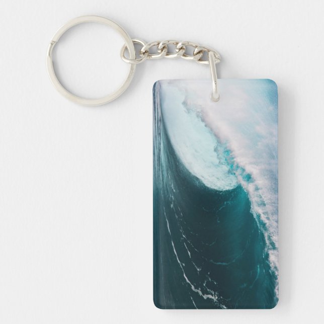 USA, Hawaii, Oahu, Large waves Keychain (Front)
