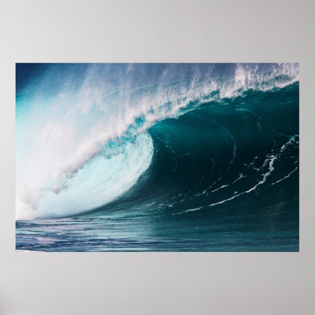 USA, Hawaii, Oahu, Large waves Poster (Front)