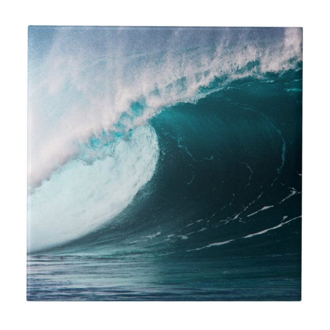 USA, Hawaii, Oahu, Large waves Tile (Front)