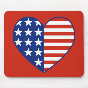 USA Heart Flag Mousepad
