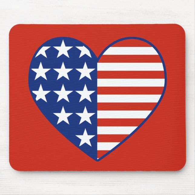 USA Heart Flag Mousepad (Front)