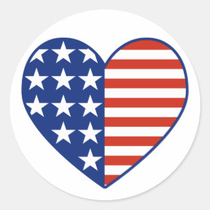 USA Heart Flag Sticker