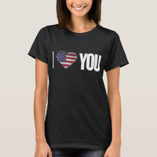 USA Heart Flag Tee I Love USA