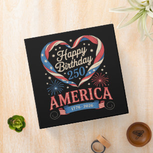 USA Hearts 1776 2026 July 250th Birthday USA Binder