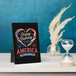 USA Hearts 1776 2026 July 250th Birthday USA Plaque