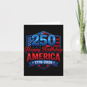 USA Hearts 1776 2026 July 4th 250th Birthday USA Card