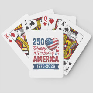 USA Hearts 1776 2026 July 4th Playing Cards