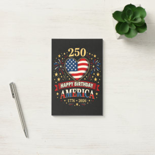 Usa Hearts 1776 2026 July 4Th Post-it Notes