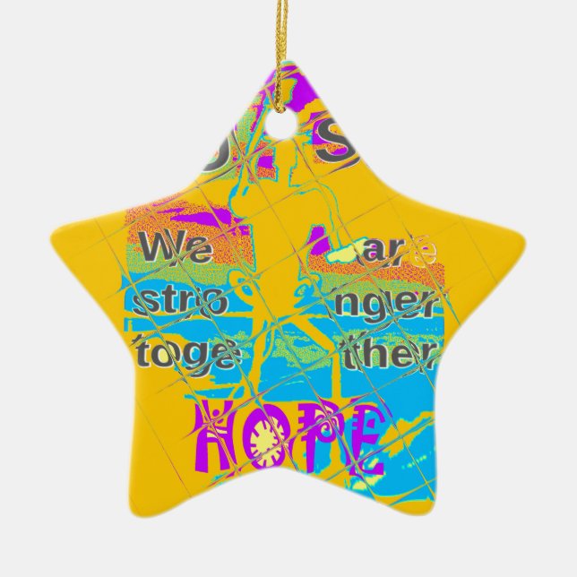 USA Hillary Hope Stronger Together Ceramic Ornament (Front)