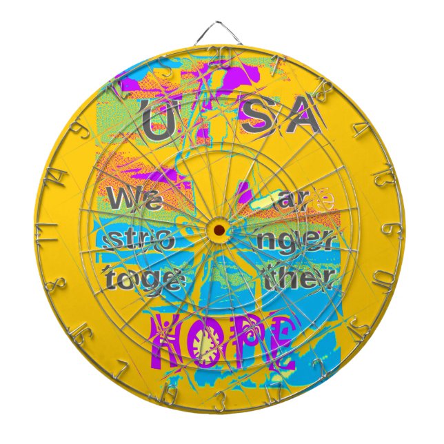 USA Hillary Hope Stronger Together Dartboard (Front)