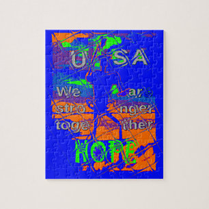 USA Hillary Hope We Are Stronger Jigsaw Puzzle