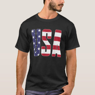 USA Hip Trendy Mens Womens Red White Blue Independ T-Shirt