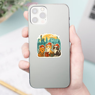 USA Holiday Cats – Cute Meowy Christmas Sticker