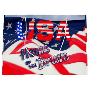 USA Home of the Brave Flag Large Gift Bag