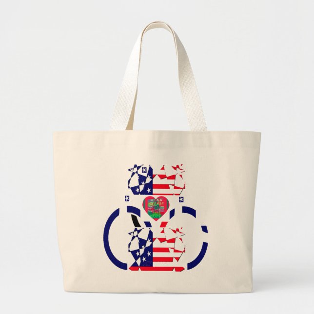 USA Hope Beautiful Amazing National Flag Design Ar Large Tote Bag (Front)