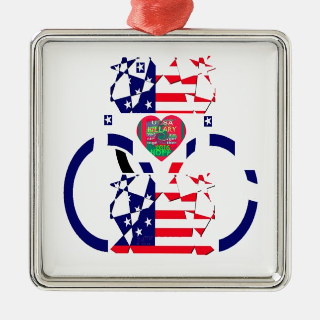 USA Hope Beautiful Amazing National Flag Design Ar Metal Ornament (Front)