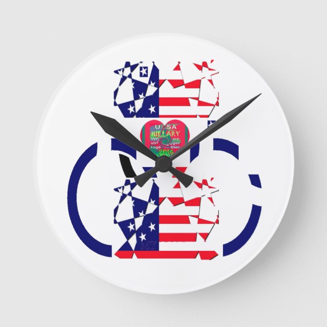 USA Hope Beautiful Amazing National Flag Design Ar Round Clock (Front)