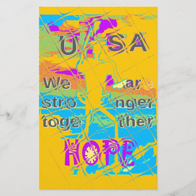 USA Hope: Colourful Textured Design (Front)