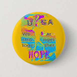 USA Hope: Colourful Textured Design 2 Inch Round Button