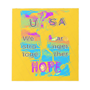 USA Hope: Colourful Textured Design Notepad