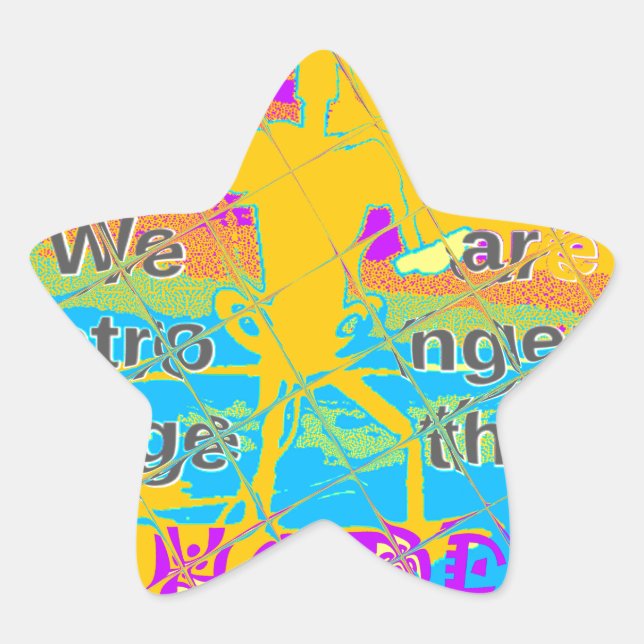 USA Hope: Colourful Textured Design Star Sticker (Front)