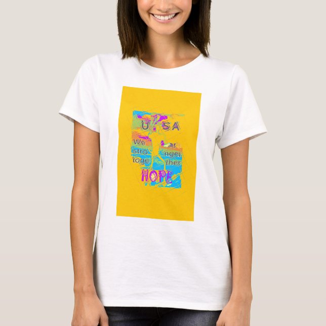 USA Hope: Colourful Textured Design T-Shirt (Front)