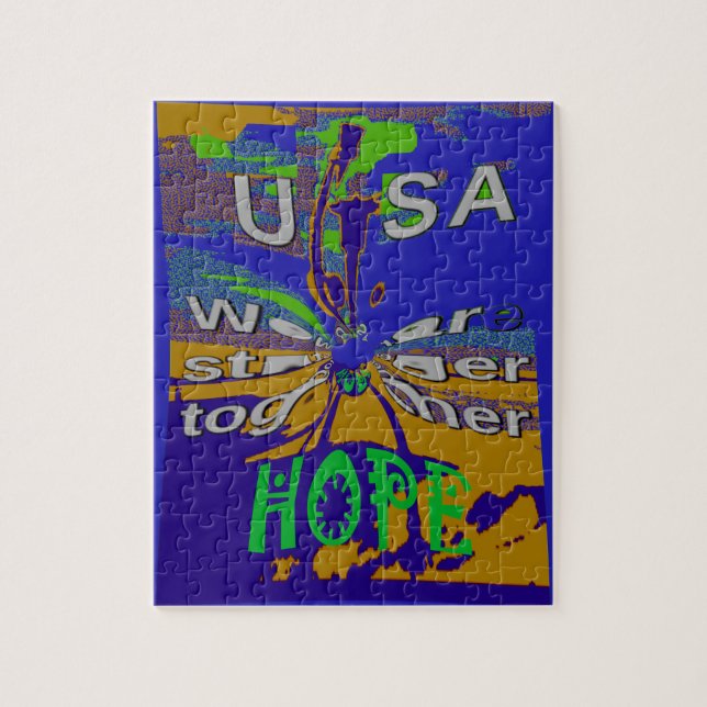 USA Hope Message Art Print Jigsaw Puzzle (Vertical)