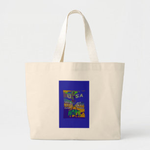 USA Hope Message Art Print Large Tote Bag