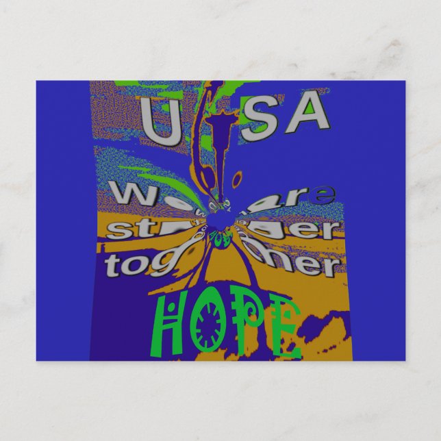 USA Hope Message Art Print Postcard (Front)