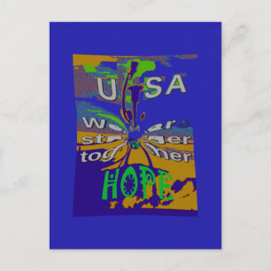 USA Hope Message Art Print Postcard