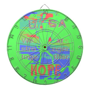 USA Hope: Neon Lemon & Orange Art Dartboard