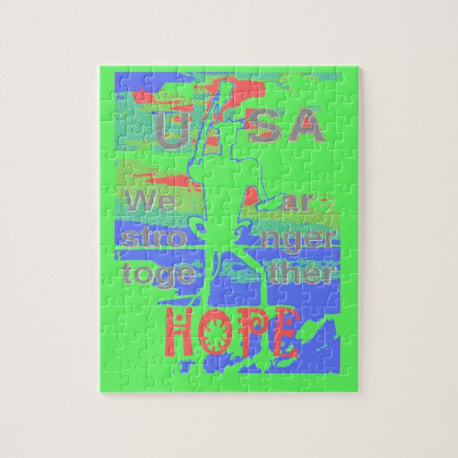 USA Hope: Neon Lemon & Orange Art Jigsaw Puzzle (Vertical)