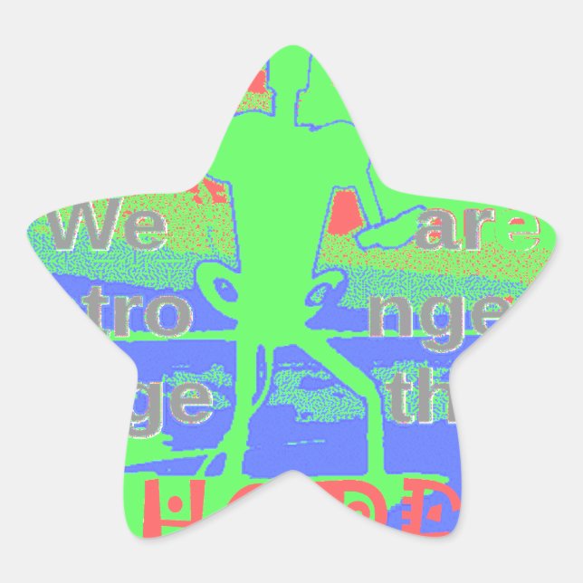 USA Hope: Neon Lemon & Orange Art Star Sticker (Front)