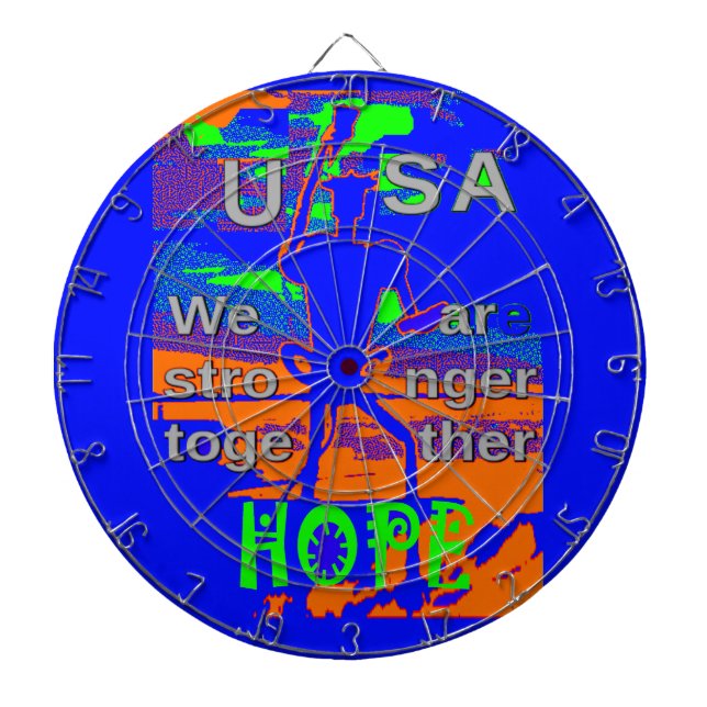 USA Hope Strong Together - A Patriotic Tapestry Dartboard (Front)