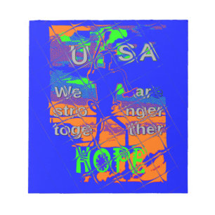 USA Hope: Stronger Together Patriotic Design Notepad