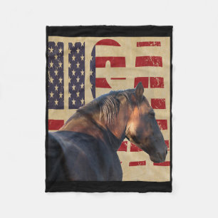 Usa Horse Western Wear Horseback Riding Fleece Blanket