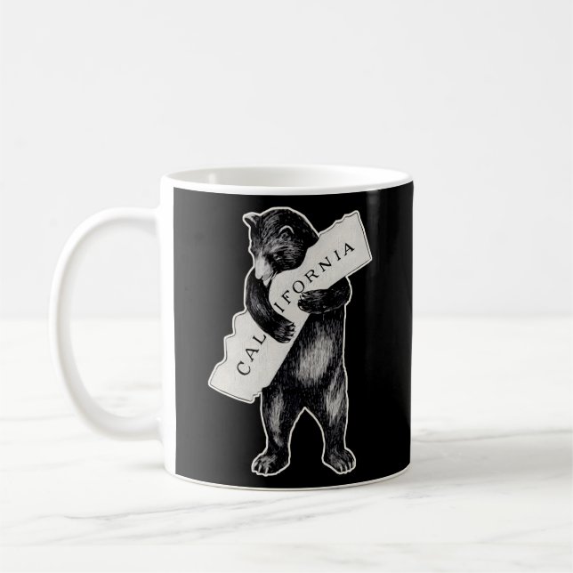 Usa I Love California Art-Retro Cali Bear Hug Coffee Mug (Left)
