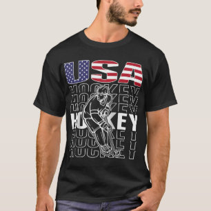 USA Ice Hockey Jersey Flag Fan Support Gear Team T-Shirt
