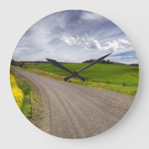 USA, Idaho, Idaho County, Canola Field Large Clock