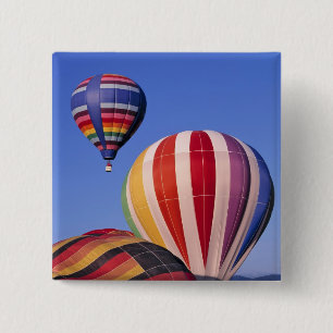 USA, Idaho, Teton Valley. Colourful hot-air 2 Inch Square Button