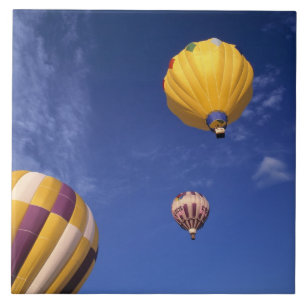USA, Idaho, Teton Valley. Hot-air balloons Tile