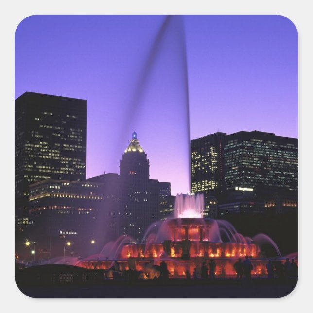 USA, IL, Chicago. Buckingham Fountain in Grant Square Sticker (Front)