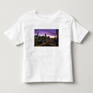 USA, IL, Chicago. Chicago skyline and river Toddler T-shirt