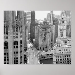 USA, IL, Chicago, Loop from Hotel Poster