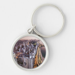 USA, Illinois, Chicago, Aerial view of Lake Keychain