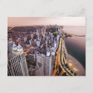USA, Illinois, Chicago, Aerial view of Lake Postcard
