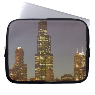 USA, Illinois, Chicago: City Skyline / Evening Laptop Sleeve